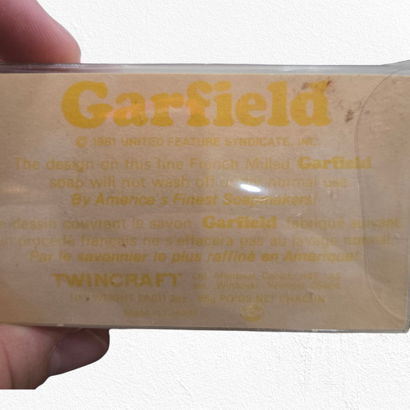 1981 Garfield Soap Clean Body Clean Cat Vintage NIB French Milled Collectible - Picture 3 of 3